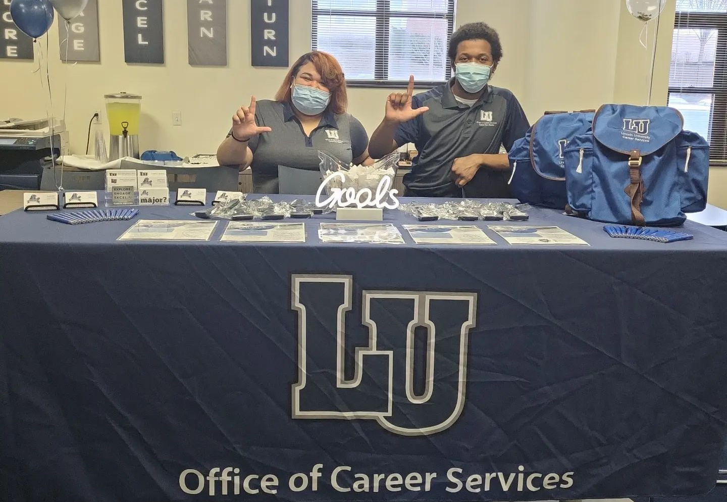  Lincoln University of Missouri students Asia Duncan and Austin Gaither are trained career peer mentors, helping prepare other Lincoln students to successfully gain internships and jobs.