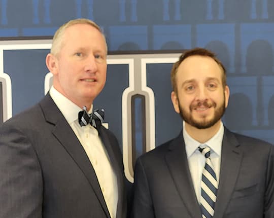 President Moseley with Associate Professor of English Elijah Burrell