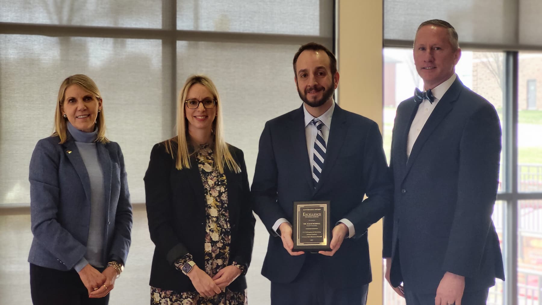 Missouri Western State University President and COPHE Vice Chair Dr. Elizabeth Kennedy; Dr. Kayla Hahn, Policy Director, Office of the Governor; Dr. Burrell, and President Moseley