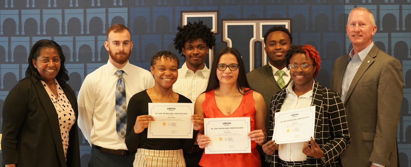 Lincoln University of Missouri students were recognized by the Midwest Consortium – Intelligence Community Center for Academic Excellence on March 31 for their achievements as IC CAE Scholars at a pinning ceremony on Lincoln’s campus