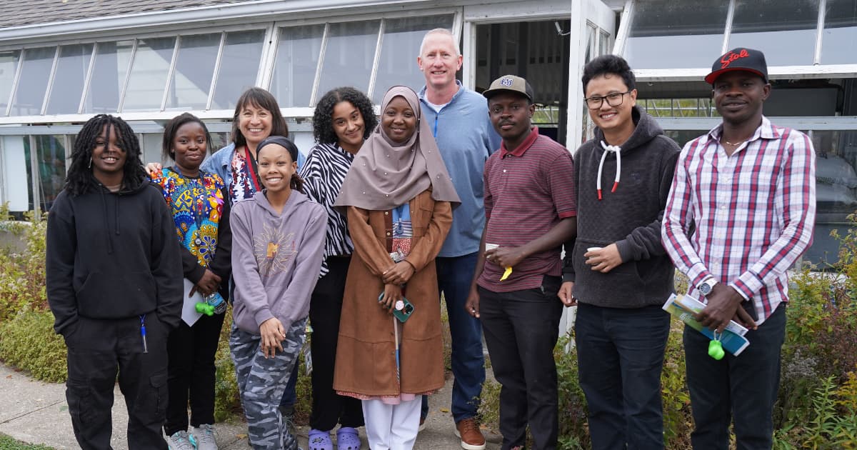 Lincoln University students with President Moseley at Finca Fest