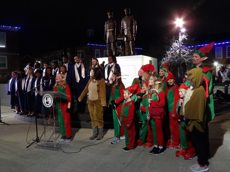 Lincoln University's choir sings holiday carols at the Lincoln's Second Annual Holiday Extravaganza