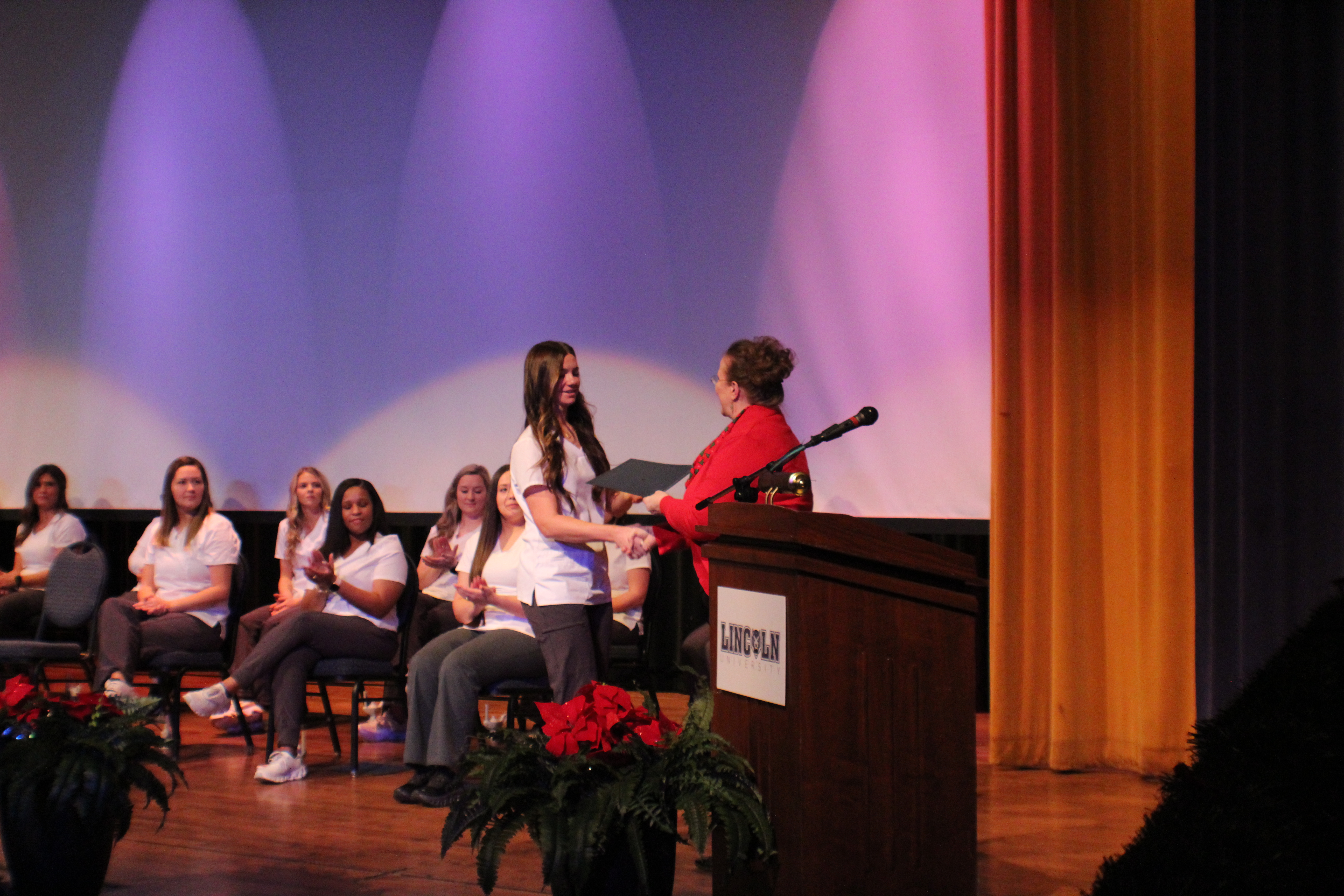 Lincoln University nursing school graduate receives her diploma