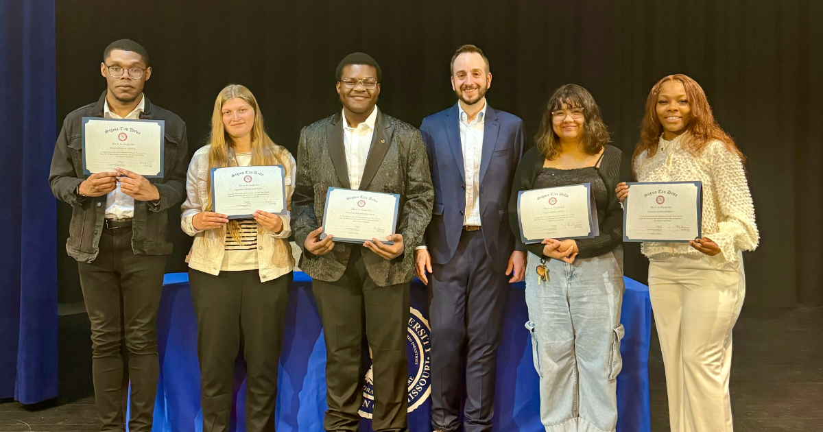 LU students were recognized during the induction into the Omega Pi chapter of Sigma Tau Delta.