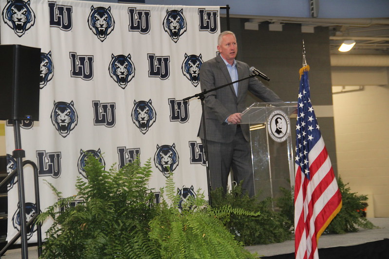 Lincoln University President Dr. John B. Moseley giving speech