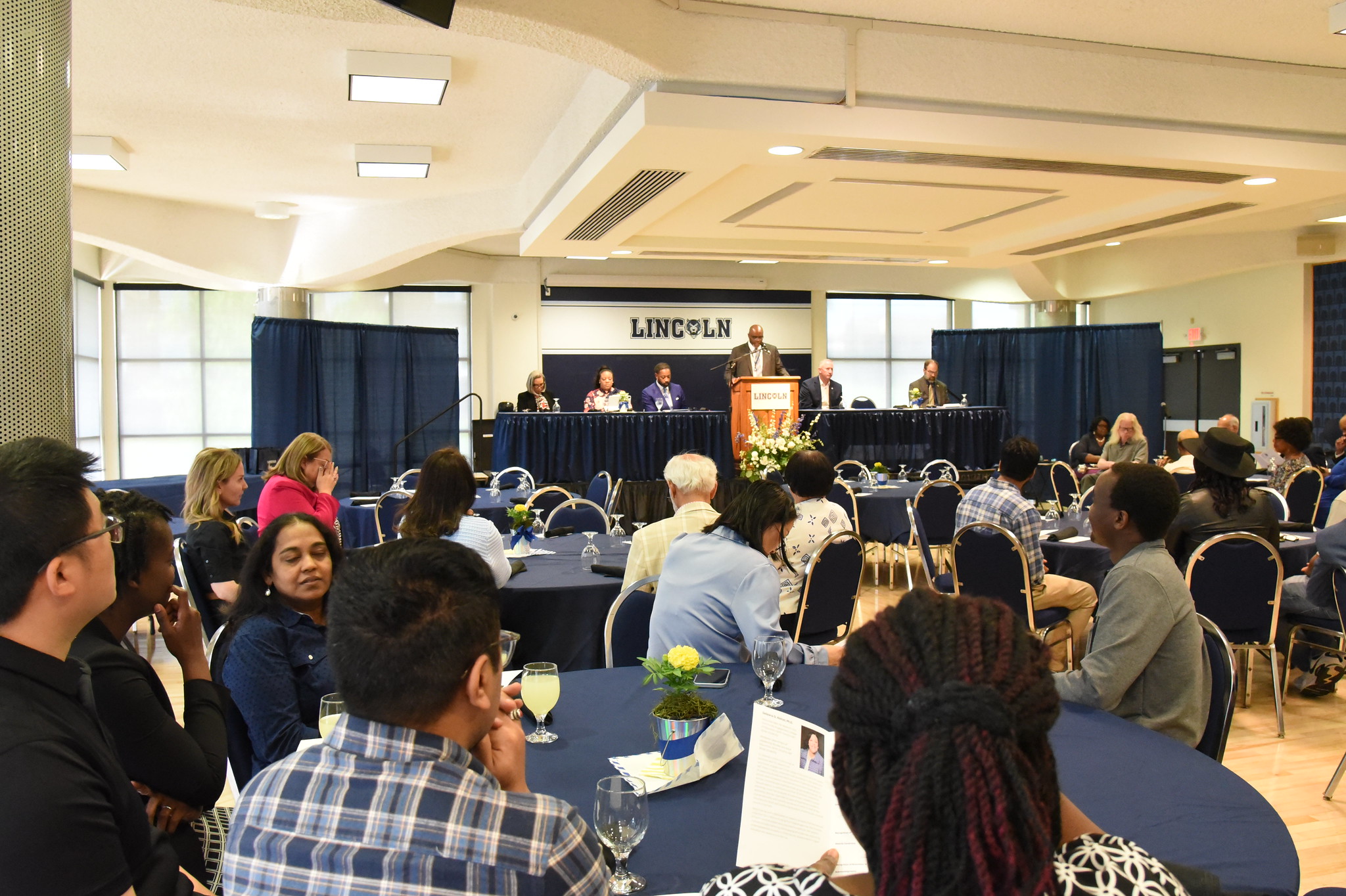 Lincoln University of Missouri faculty sit at tables during the Faculty Awards and Appreciation Luncheon 2025.