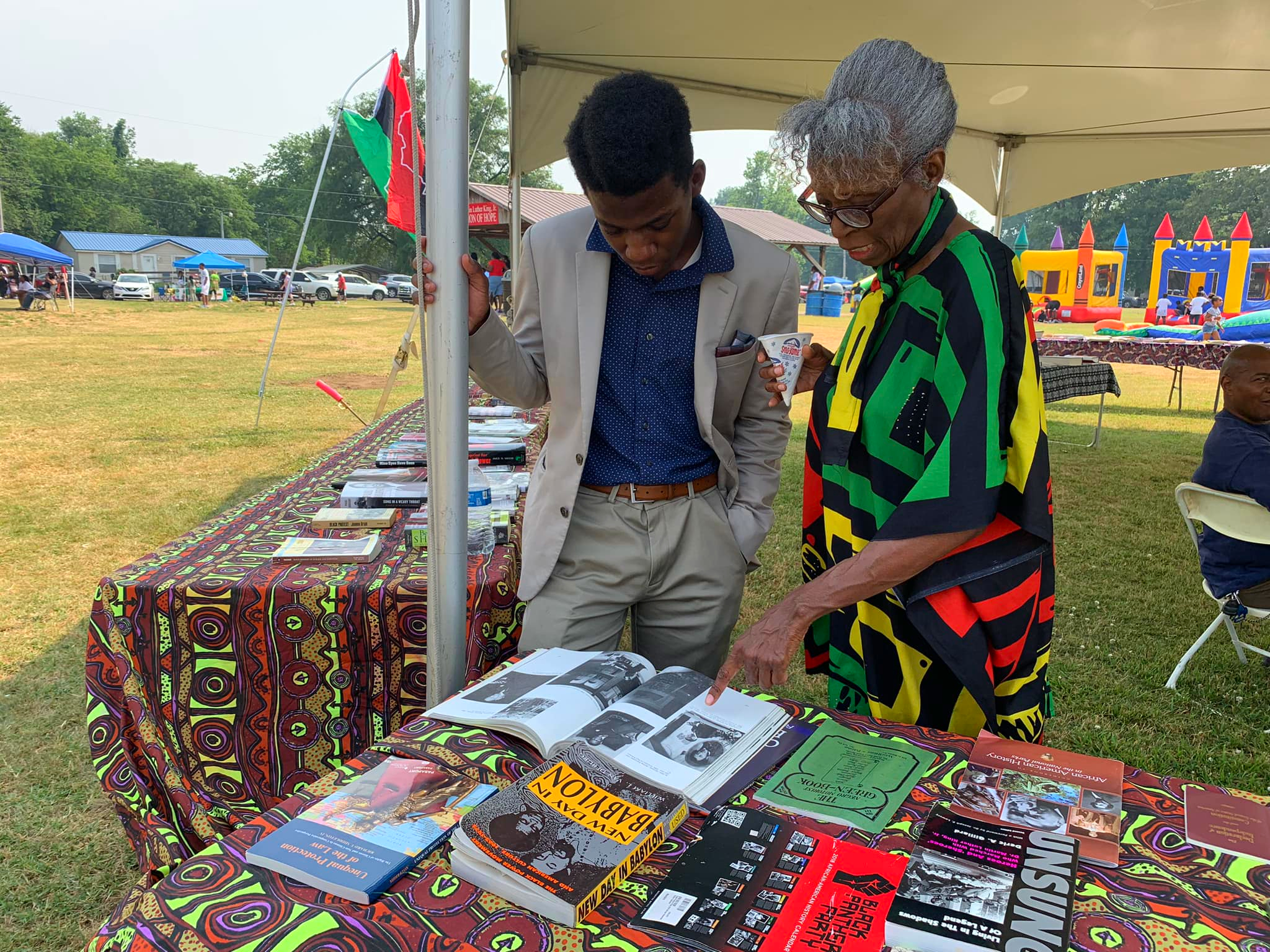 Book displays at the 2024 Sikeston Juneteenth Festival highlighted Black history and culture.