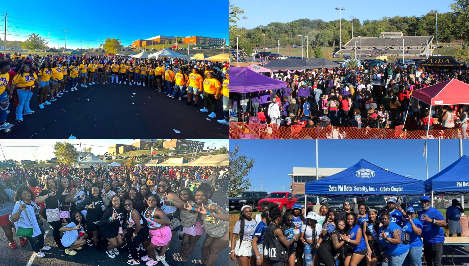 Collage of photos featuring Lincoln University of Missouri alumni sorority chapters.