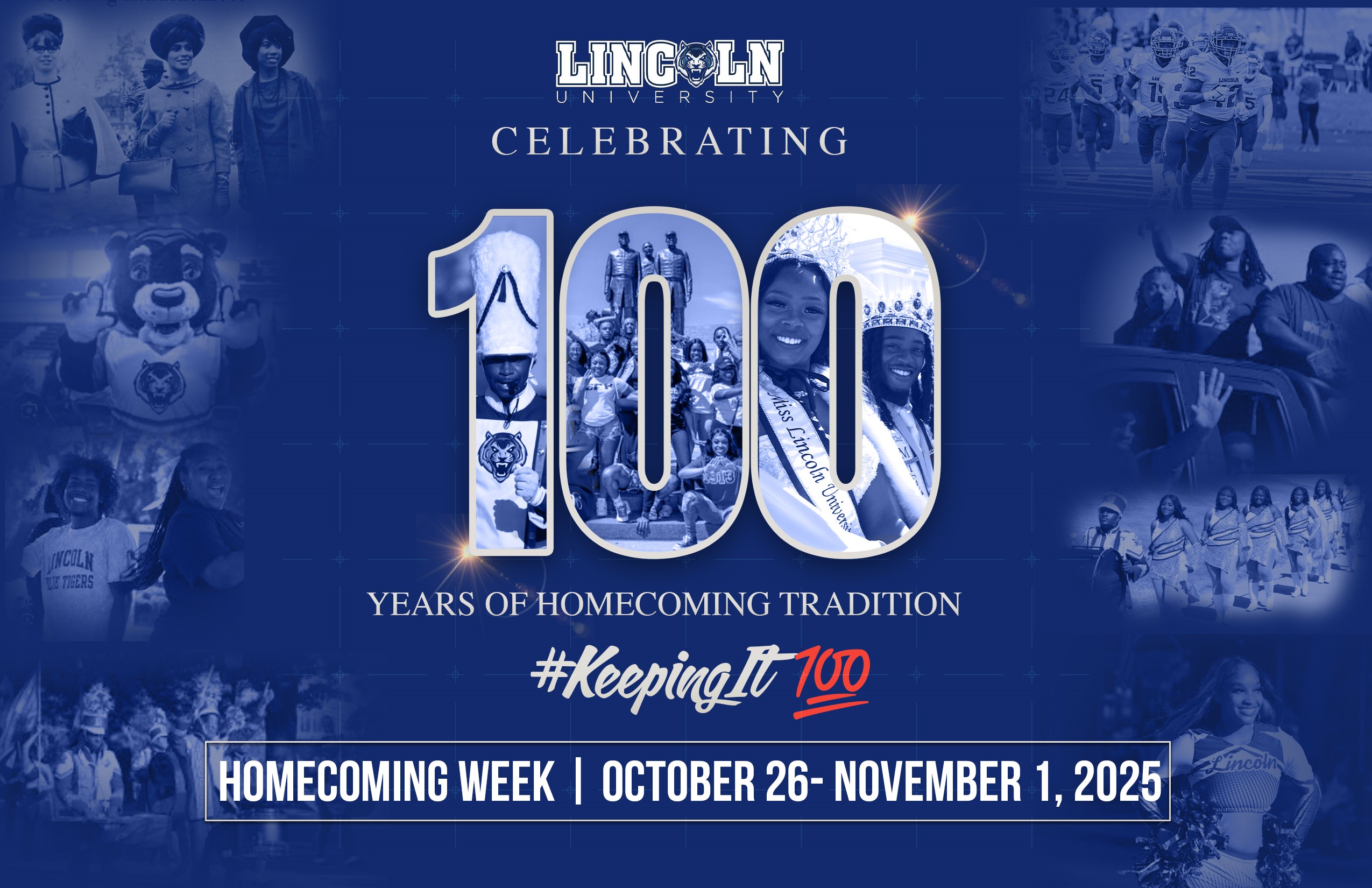 Lincoln University celebrates 100 years of Homecoming tradition with centennial events October 26 – November 1, 2025.