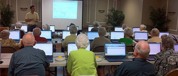 people learning on a computer