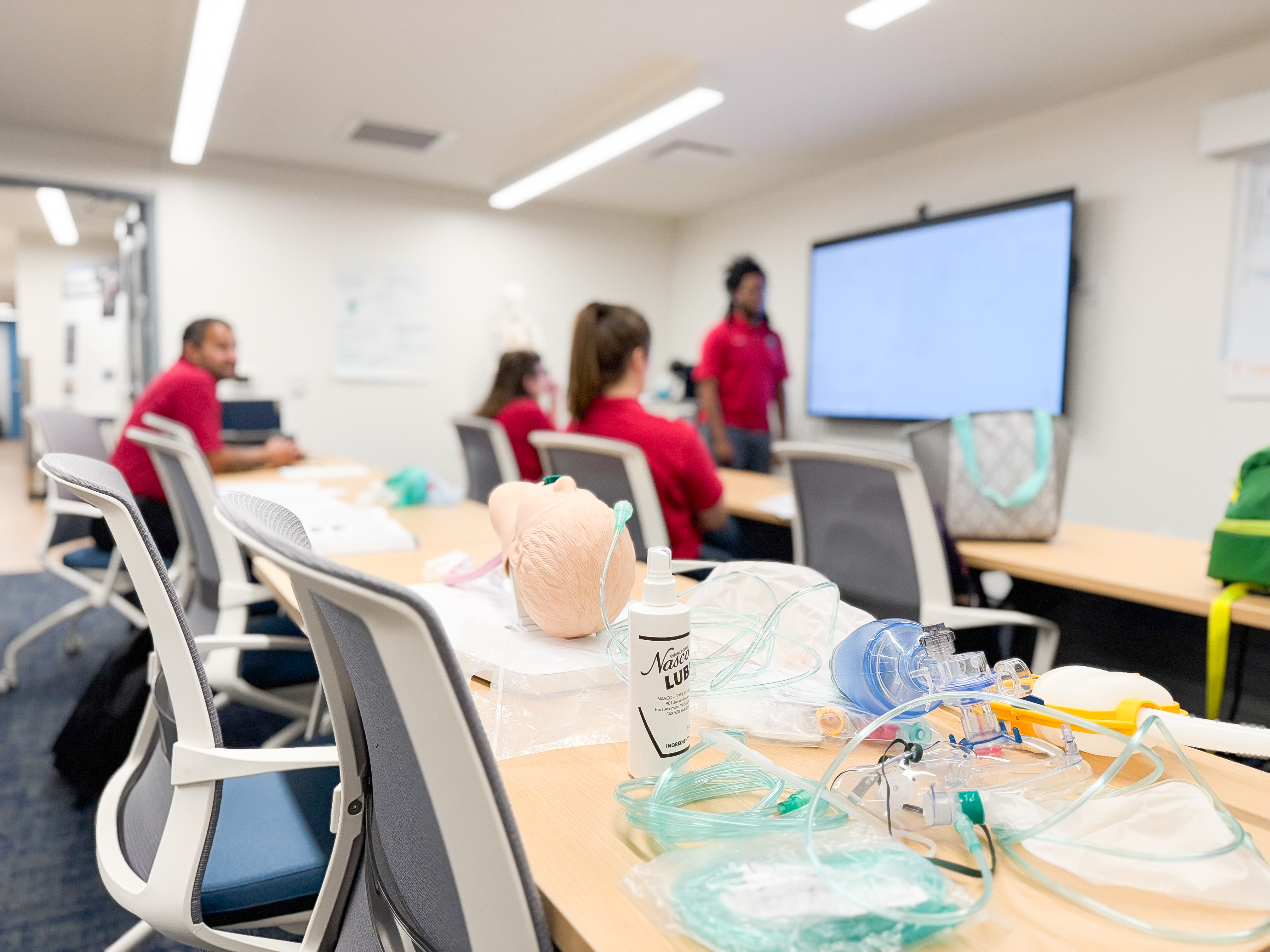 Image of classroom materials and training equipment for EMTs