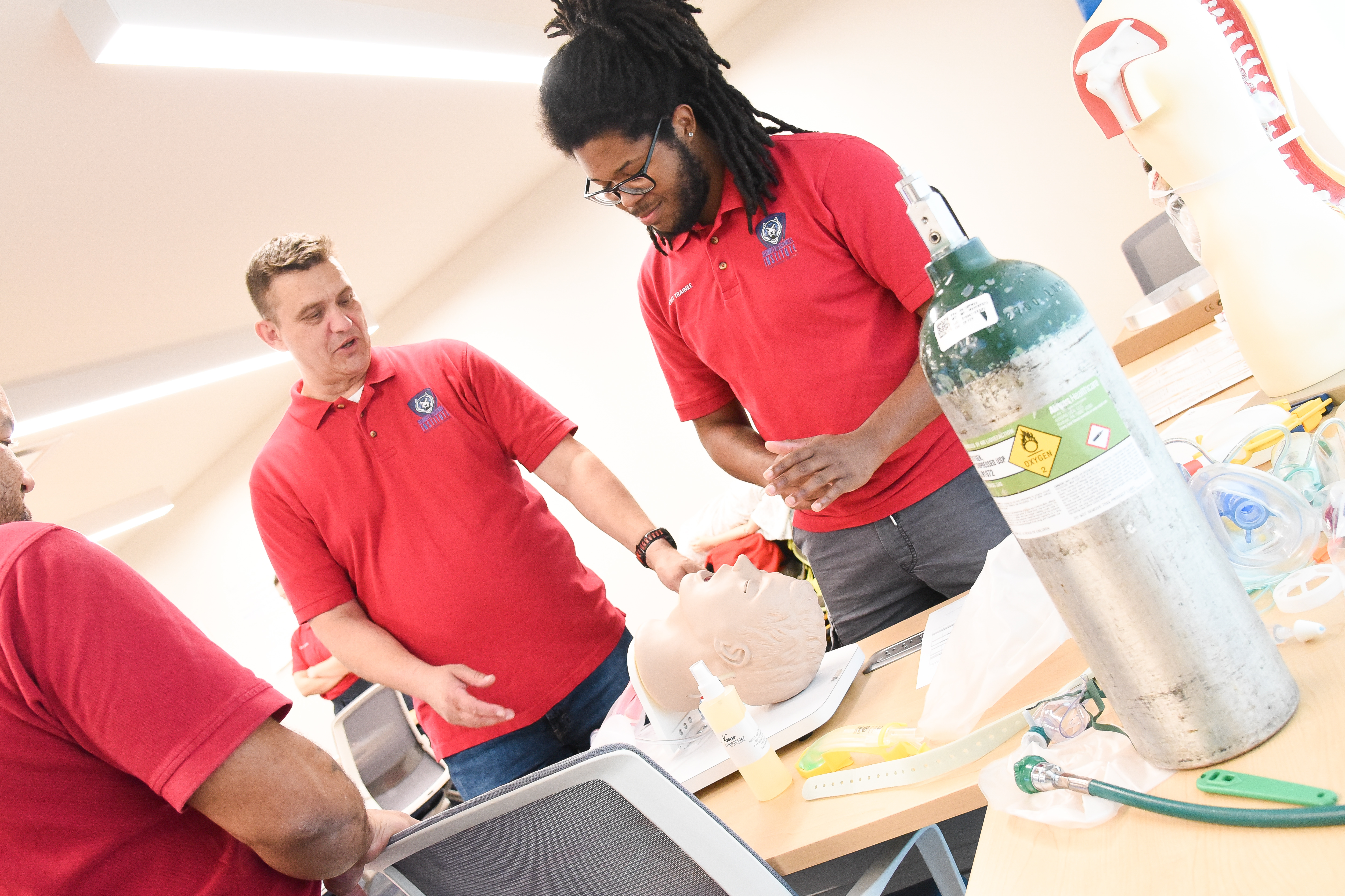 Photo of students participating in the EMT certificate program and Lincoln University