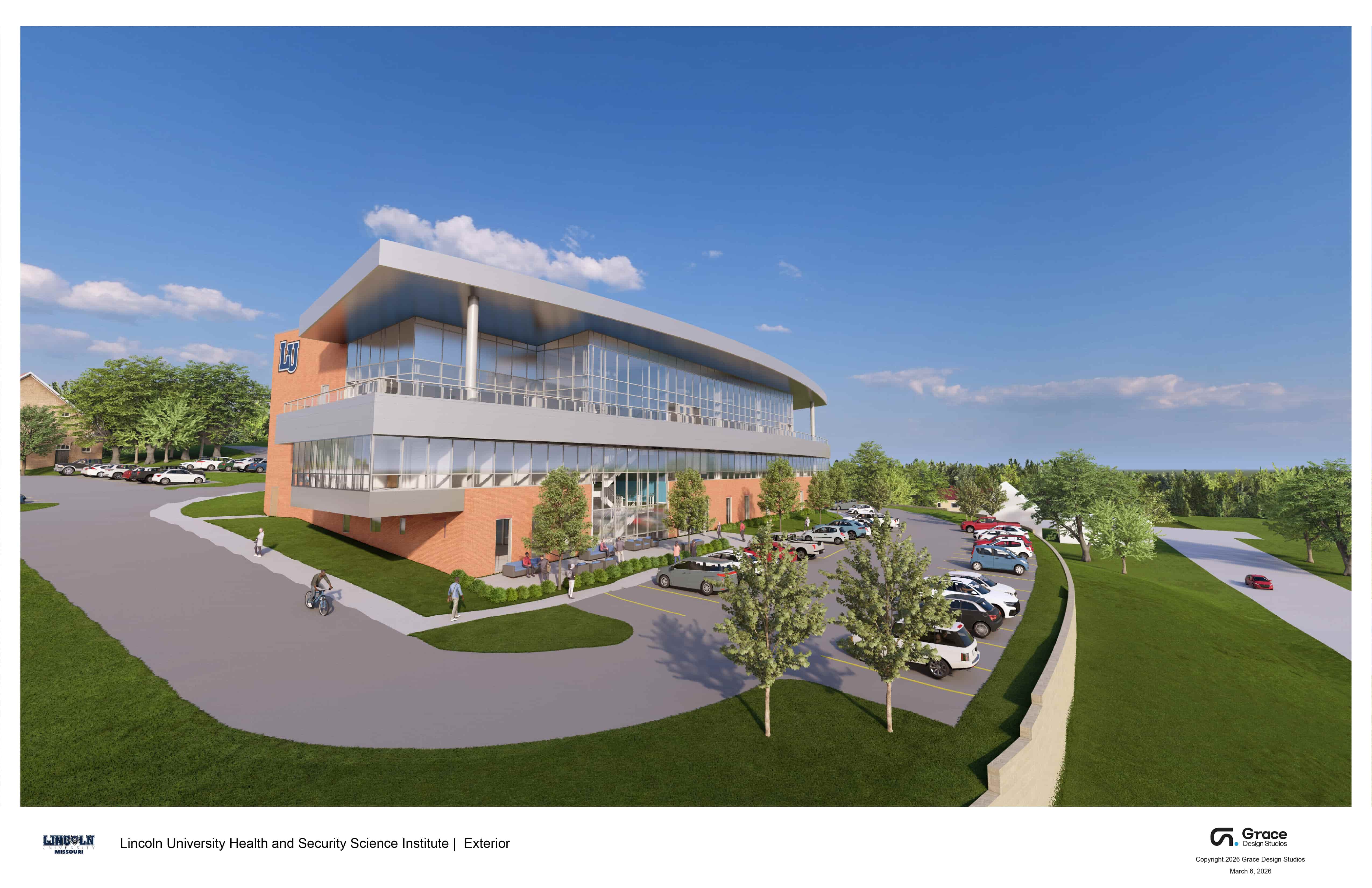 Architectural rendering of the Lincoln University Health Security Science Institute
