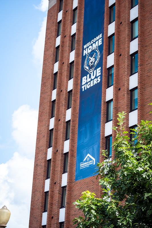 banner on Dawson Hall