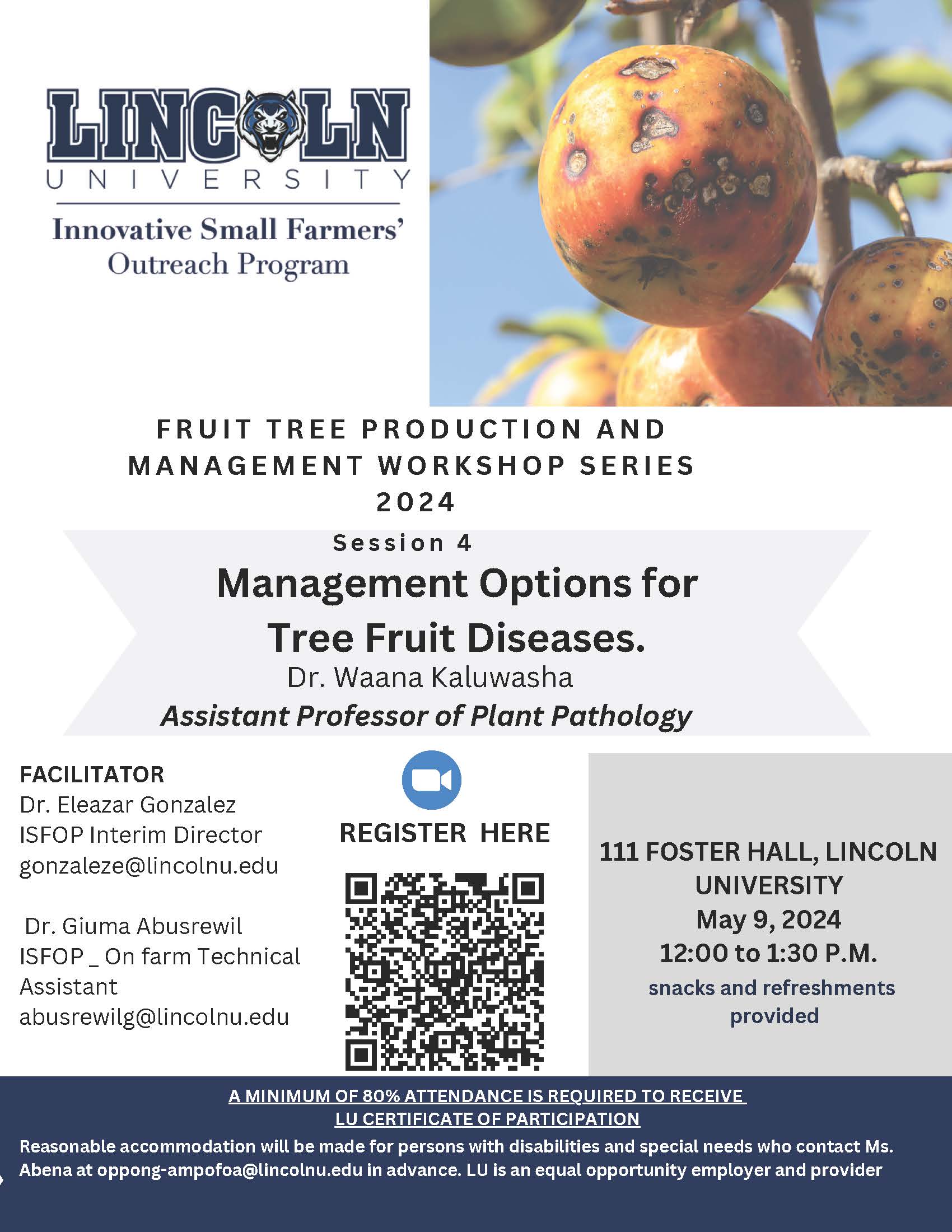 Fruit Tree Production Workshop flyer