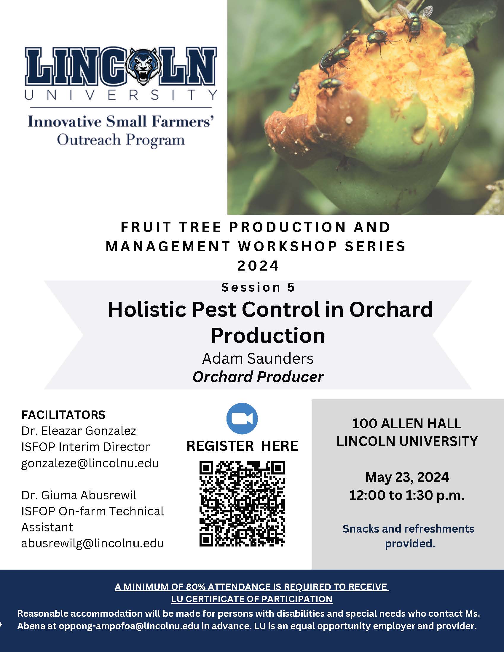 Fruit Tree Production Workshop flyer
