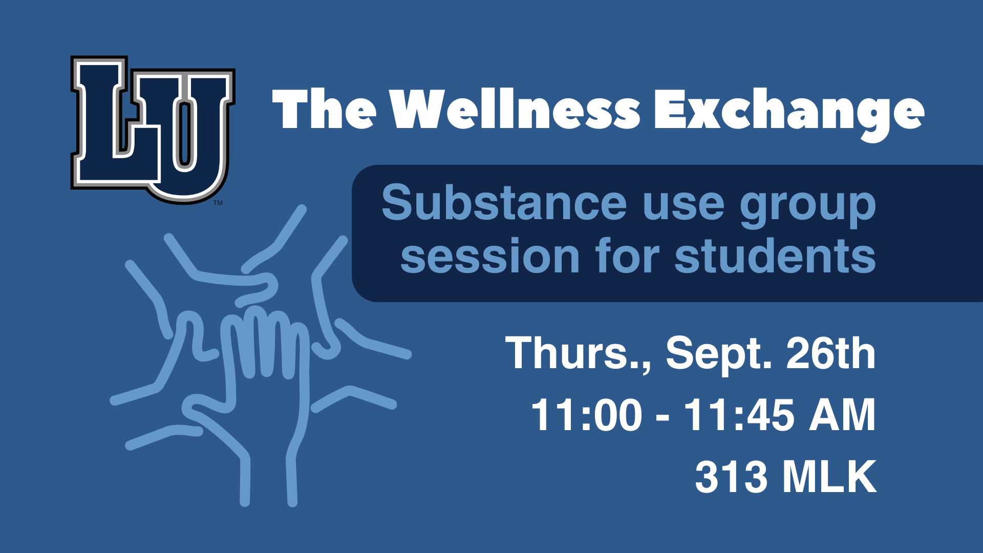Graphic containing date, time & location for The Wellness Exchange