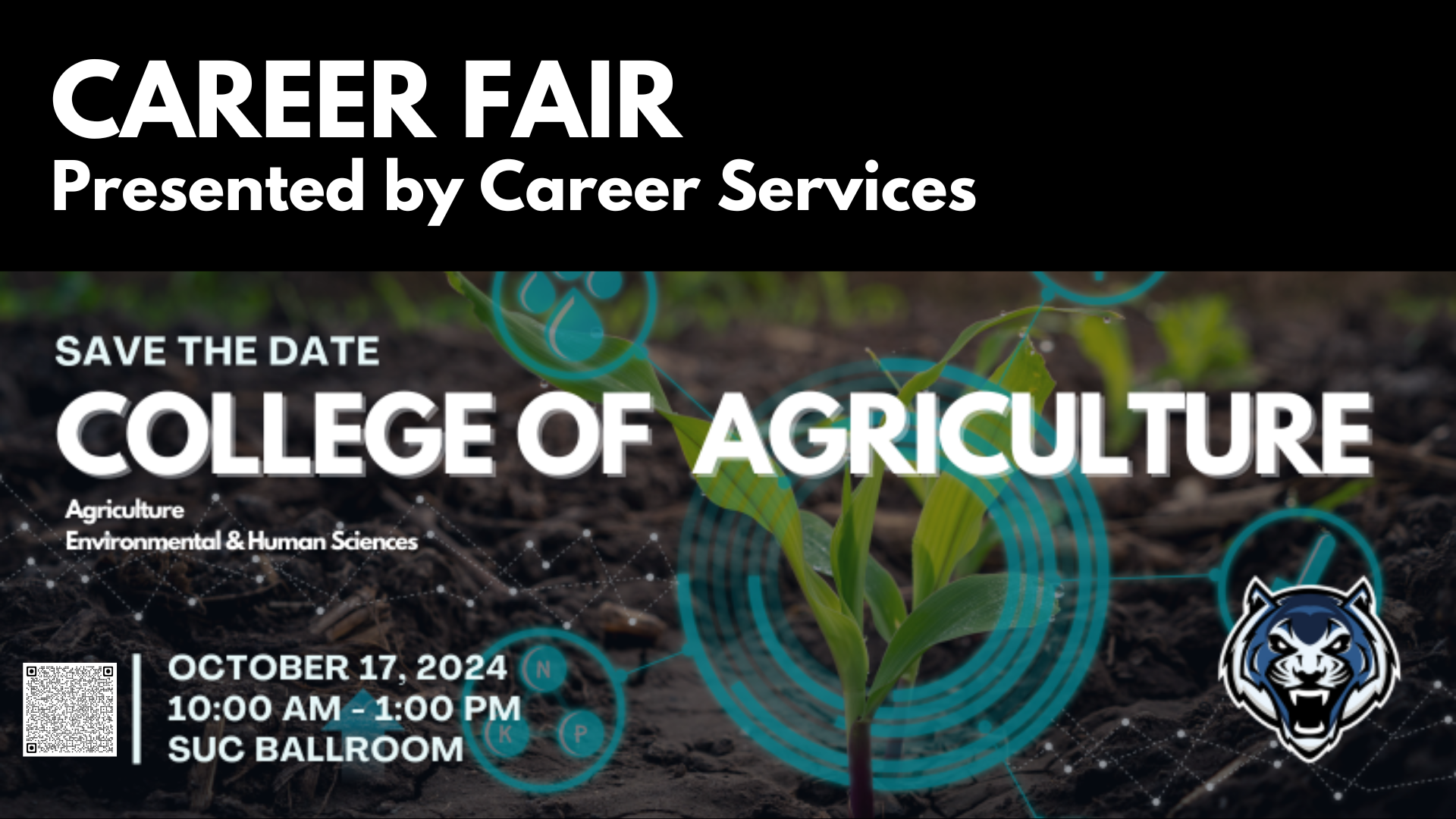 Graphic containing career fair date/time/location