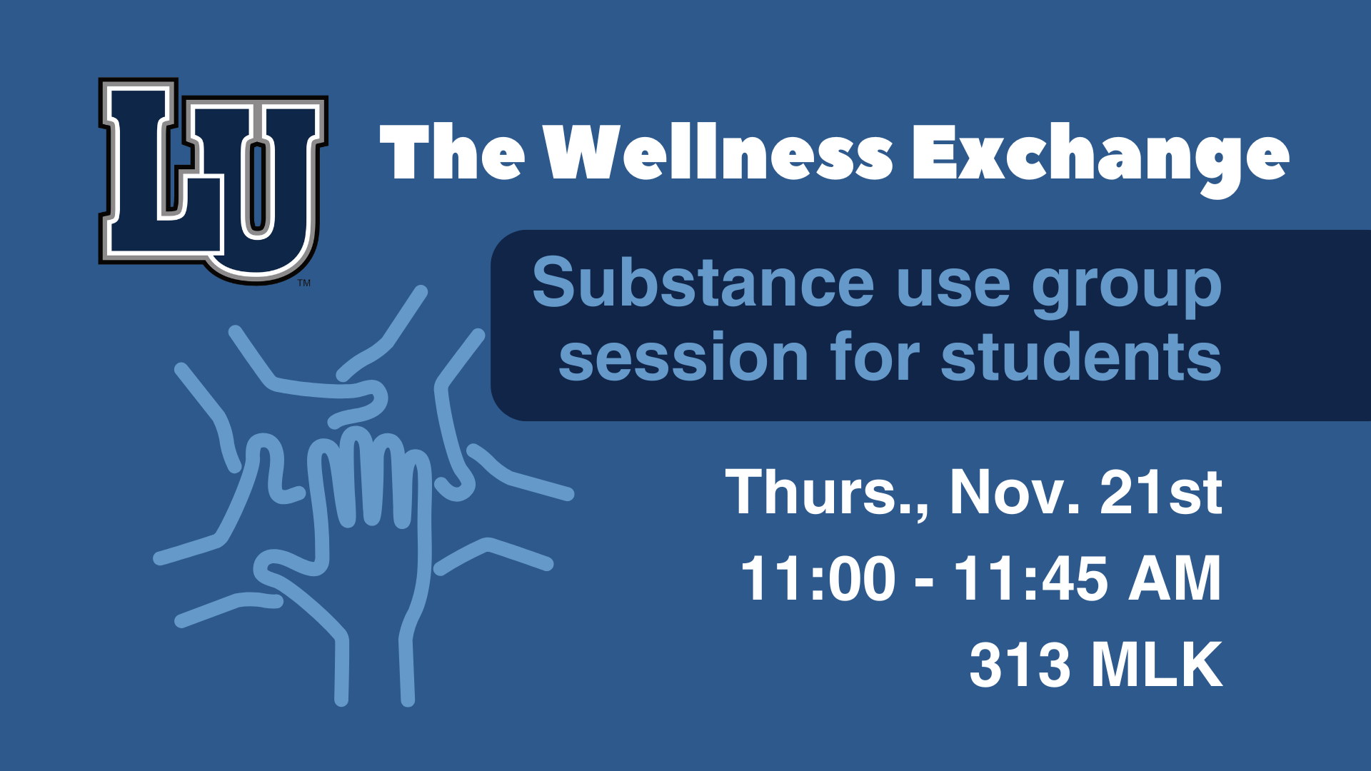 Graphic containing date, time & location for The Wellness Exchange