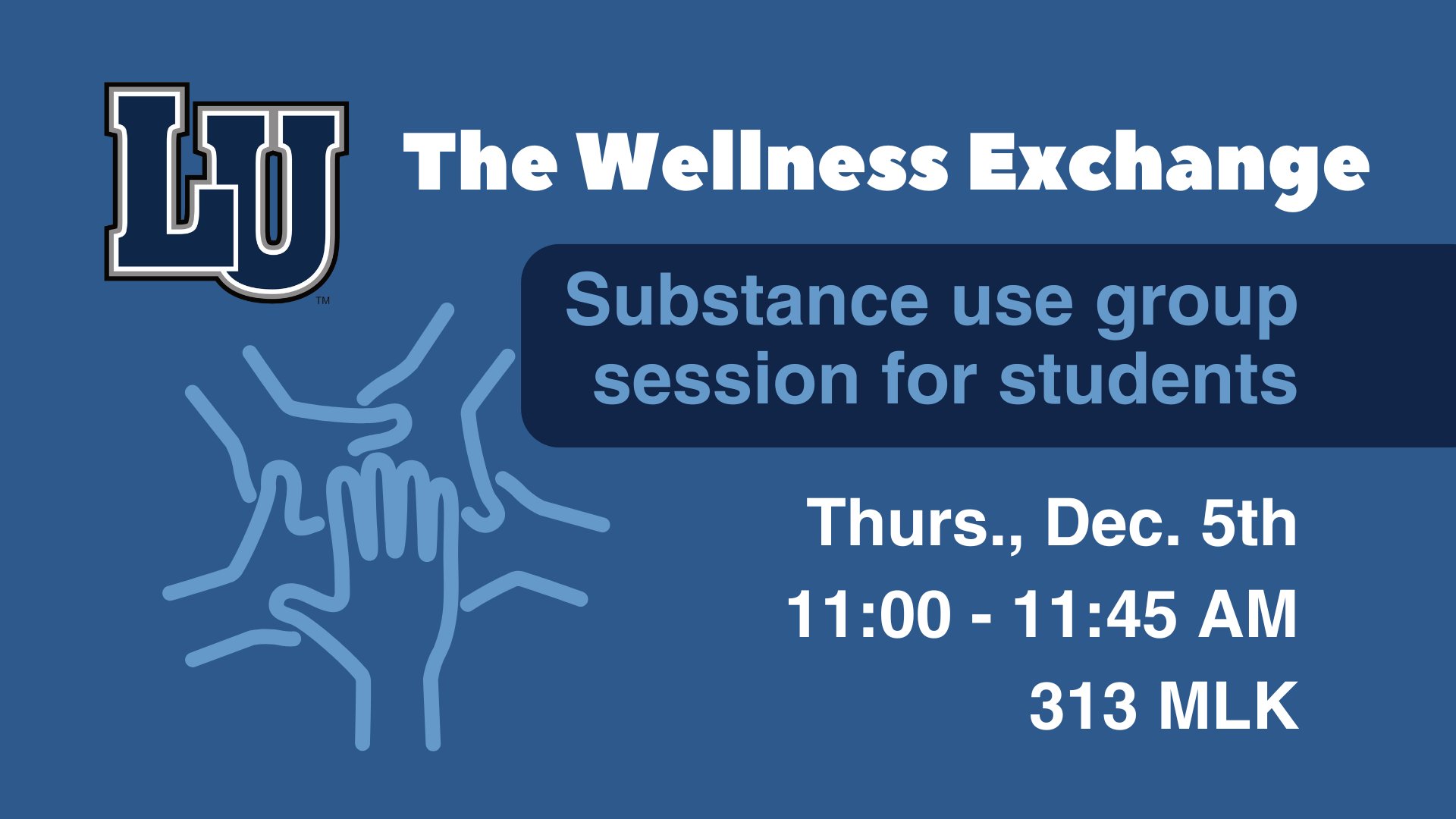 Graphic containing date, time & location for The Wellness Exchange