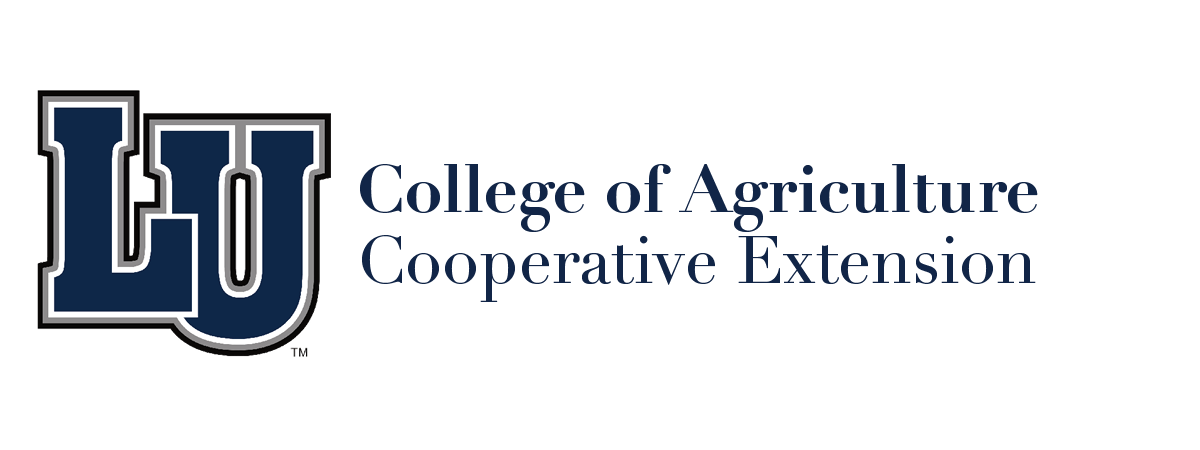 Lincoln University College of Agriculture Cooperative Extension logo in blue and white.