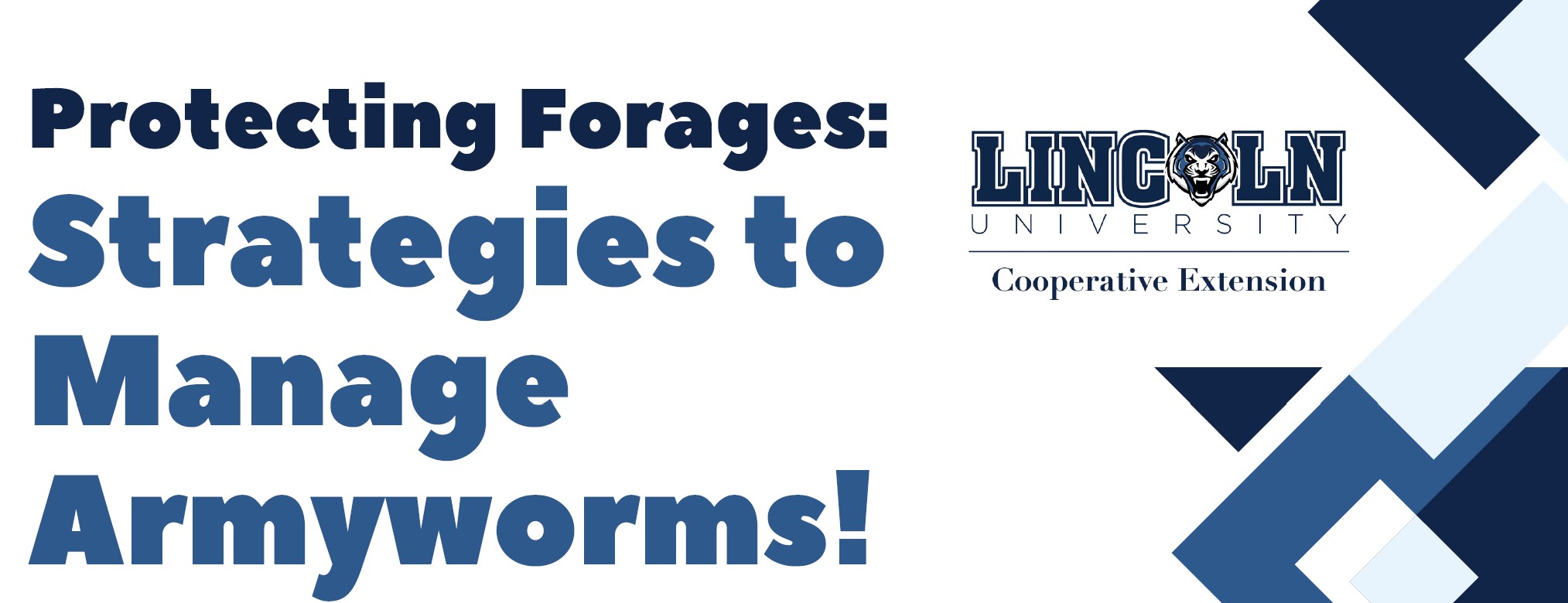 Protecting Forages: Strategies to Manage Armyworms! Lincoln University Cooperative Extension header