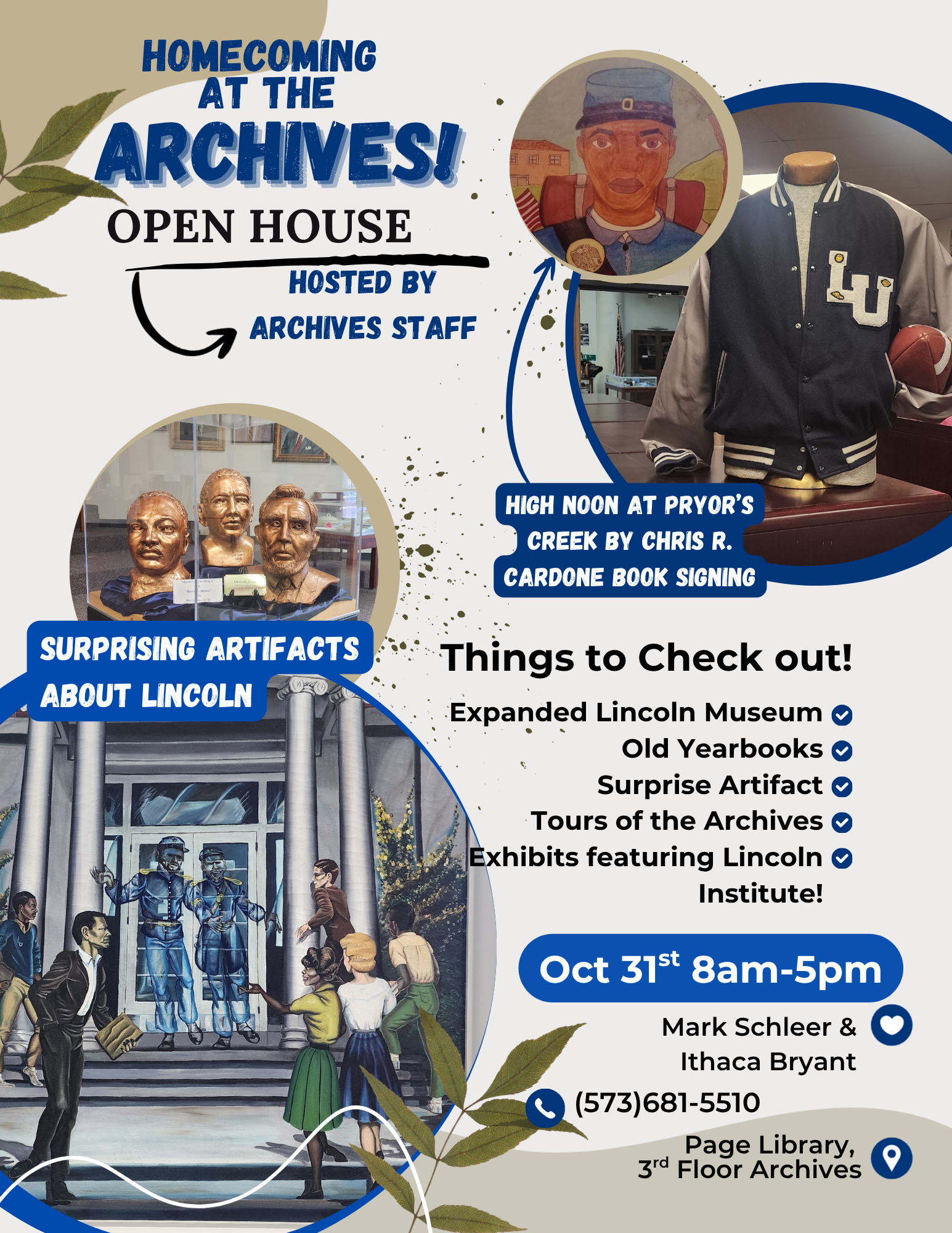 LU Archives Open House flyer with event details. Full text below.