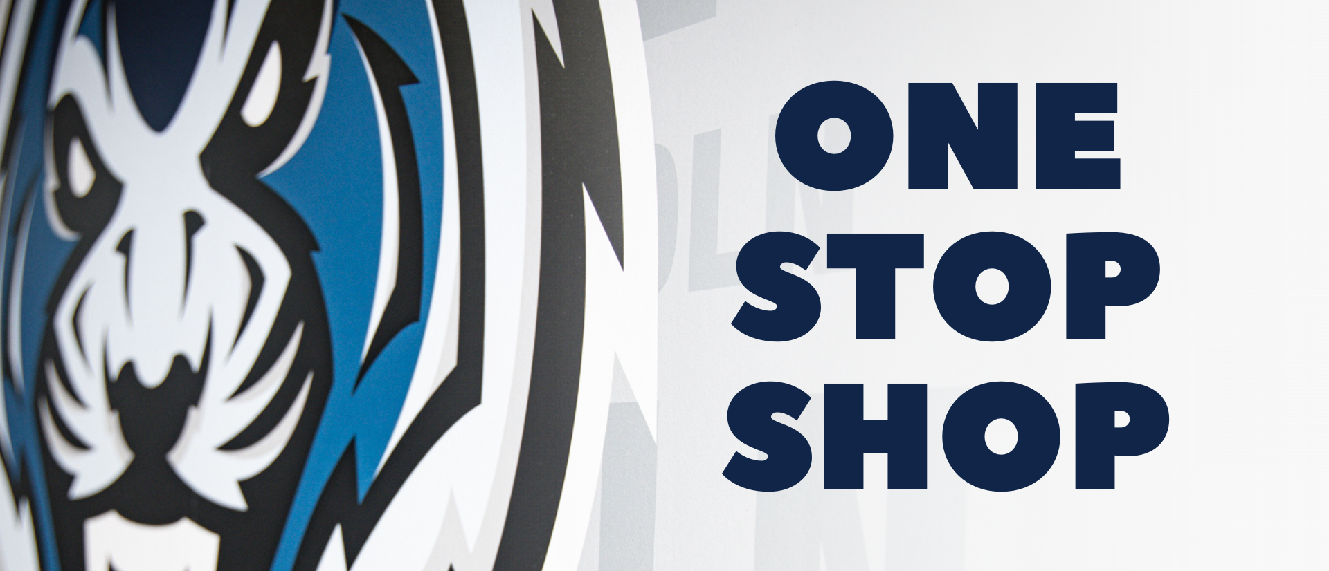 One Stop Shop graphic with Blue Tiger logo