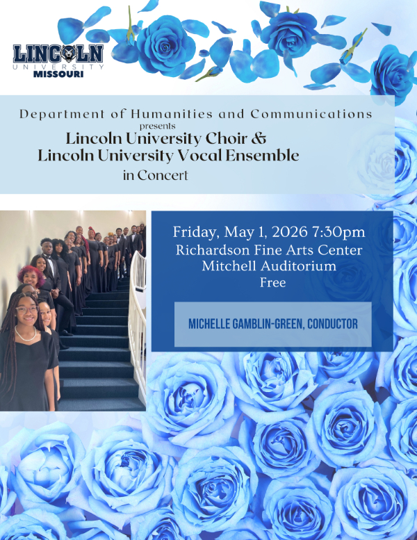 Flyer for LU Spring Choral Concert on May 1, 2026. Full details below.