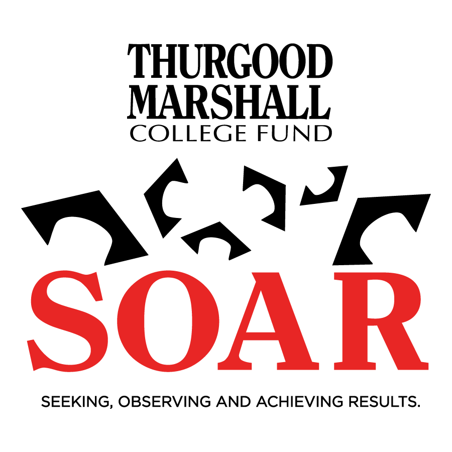 Thurgood Marshall College Fund SOAR logo - Seeking, Observing and Achieving Results