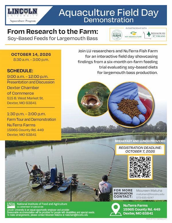 Aquaculture Field Day Demonstration flyer. Full content described below.