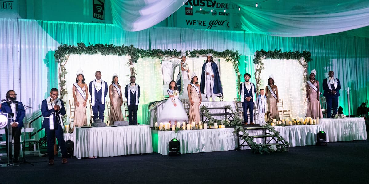 Group photograph of the 2025 royal court during the 2025 Homecoming coronation.