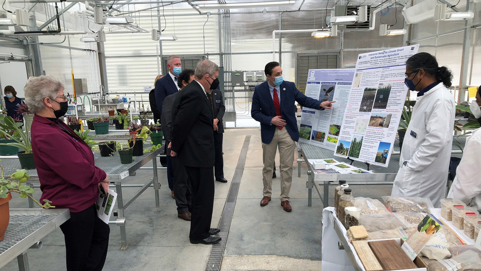 U.S. Agriculture Secretary Tom Vilsack unveiled a new $1 billion initiative to fight climate change during a visit to Lincoln University. (Photo credit: Mark Slavit/KRCG 13)