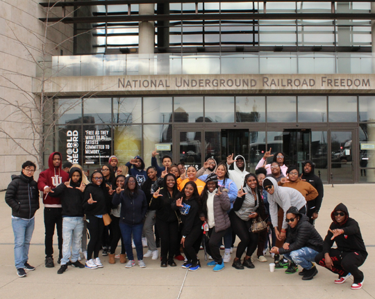 LU students visited the National Underground Railroad Freedom Center in Cincinnati, which aims to educate visitors about the history of slavery and the Underground Railroad.