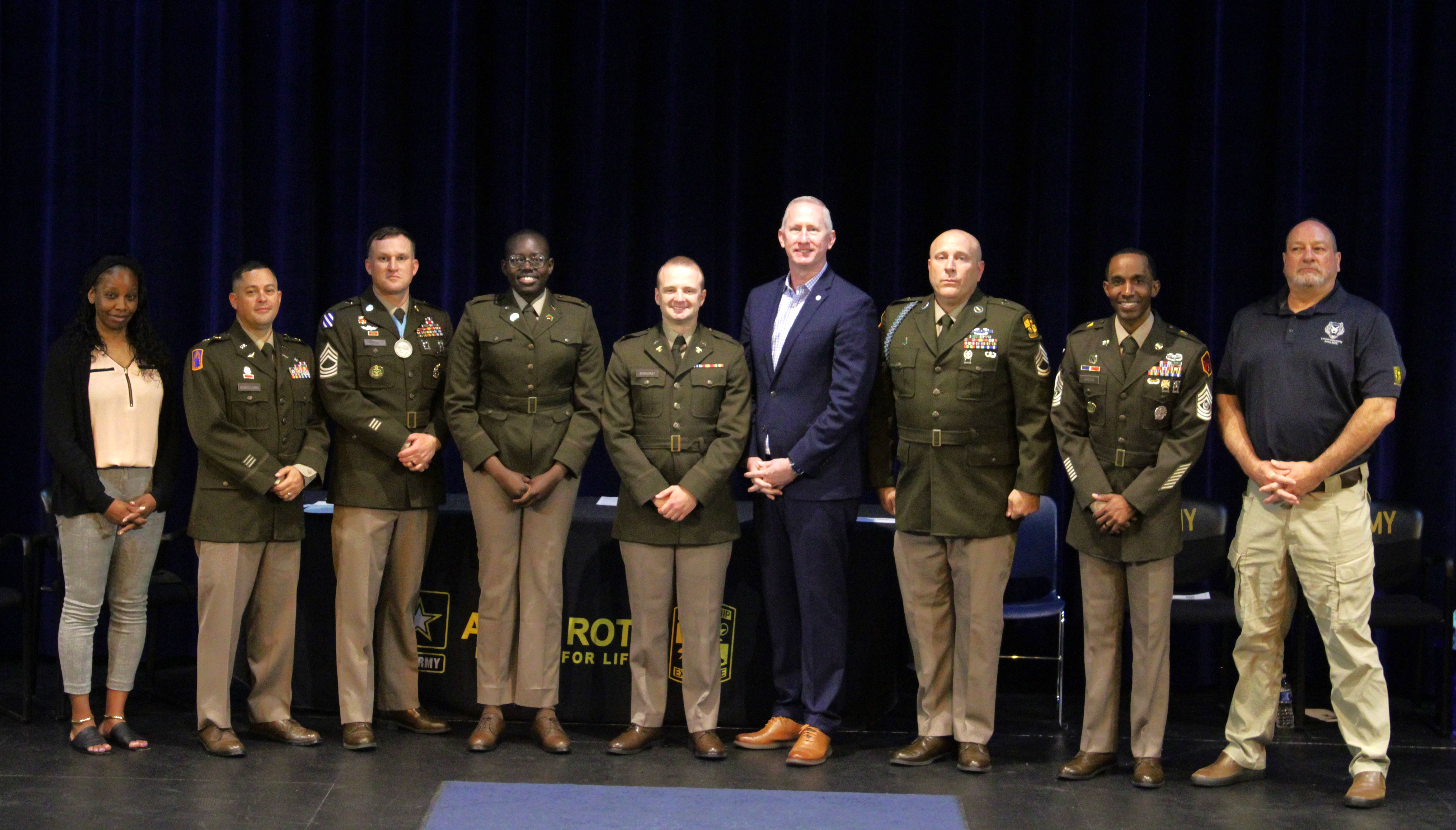 Lincoln University of Missouri's newly commissioned cadets. Photo credit: Sophie Haight, LU wellness major. 