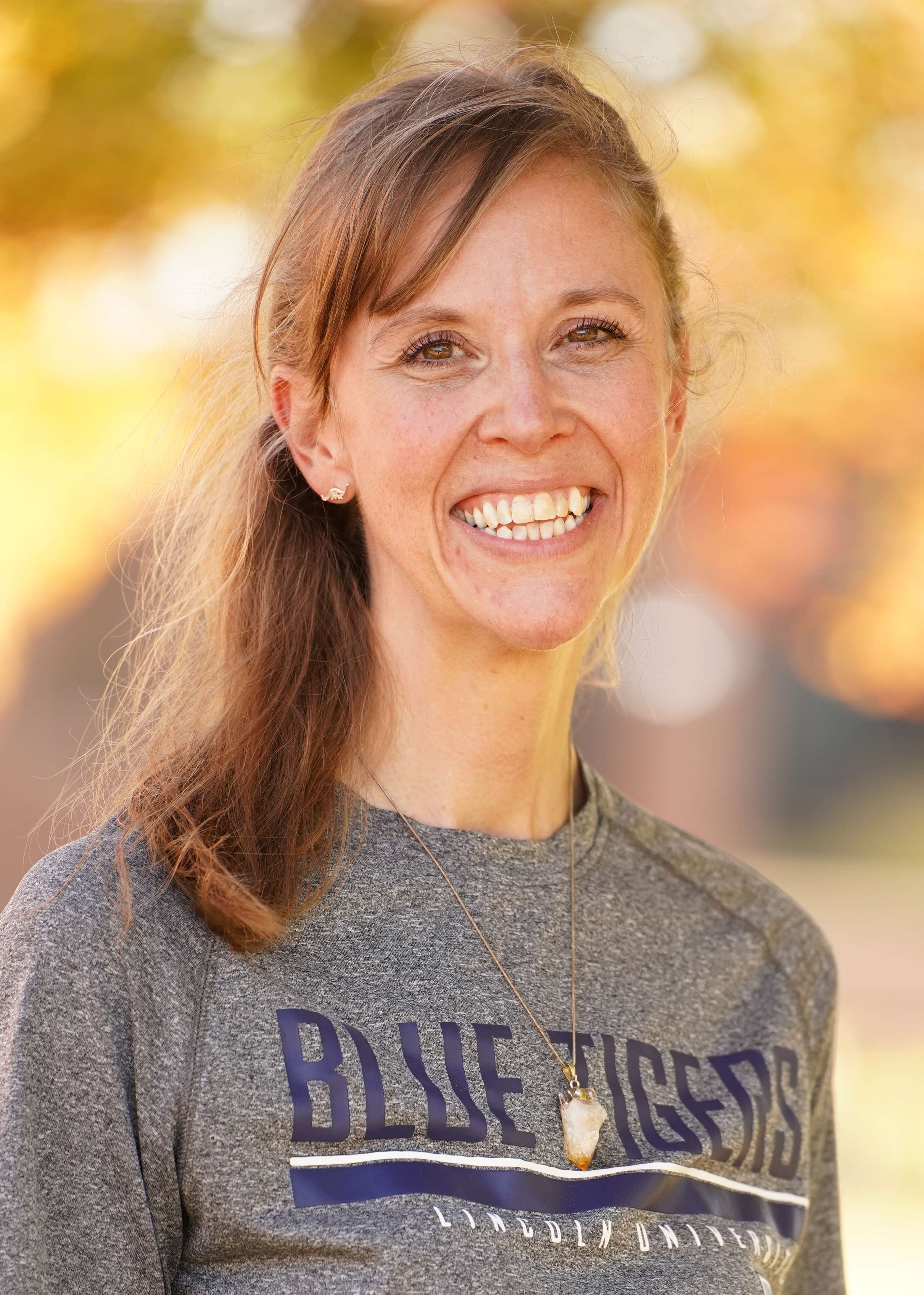 Mary Keeter pauses for a photo on the Lincoln University campus while visiting for a workshop on training farmers.