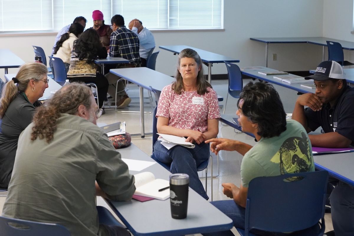 During the April 30 soilborne pathogen learning circle, attendees worked together to create and share disease management plans.
