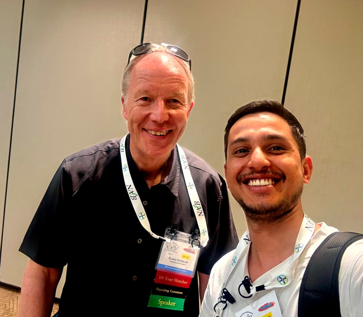 Prabesh Koirala, a Borlaug Scholar from Lincoln University of Missouri, with his mentor Dr. Klaus Koehler at the 2025 National Association of Plant Breeders (NAPB) Annual Meeting in Kona, Hawaii.