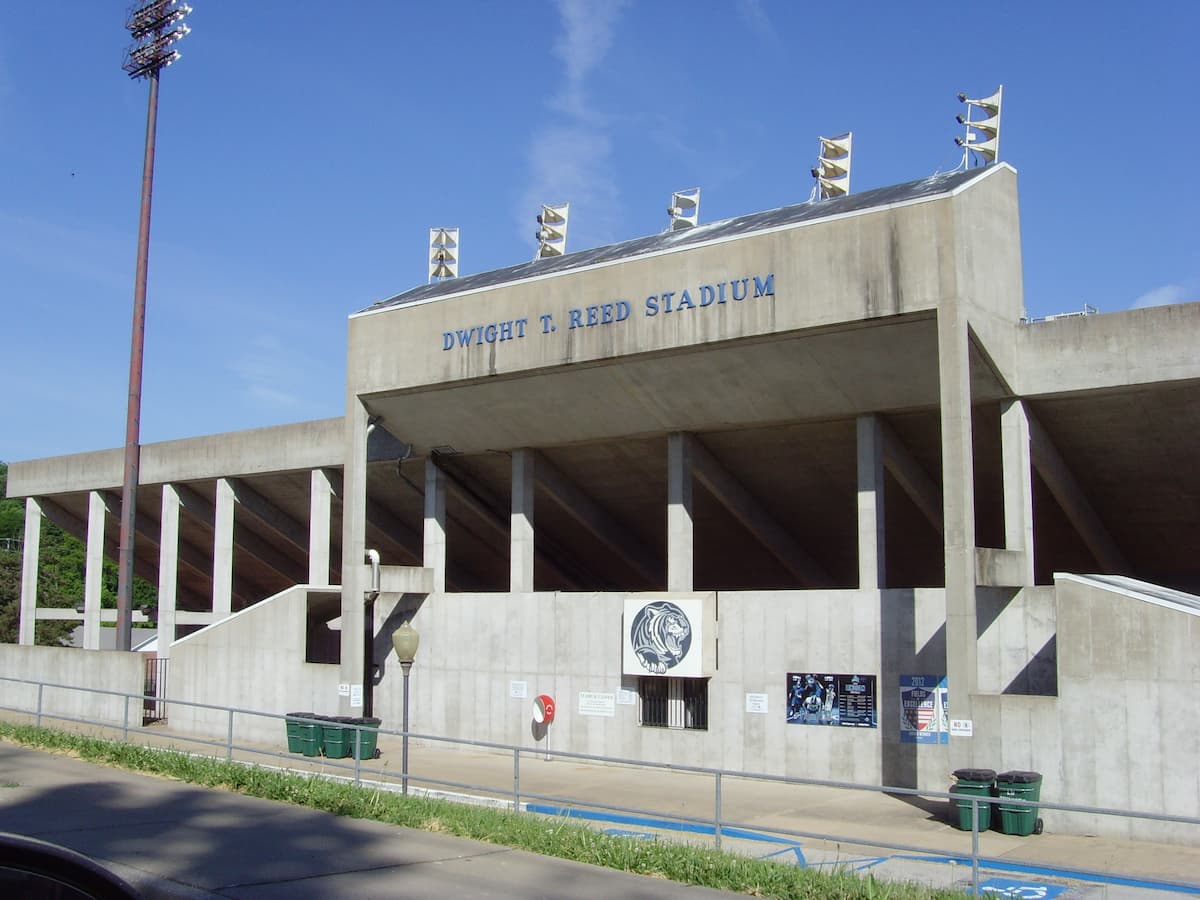 Image of the exterior of the Dwight T. Reed stadium at Lincoln University of Missouri.