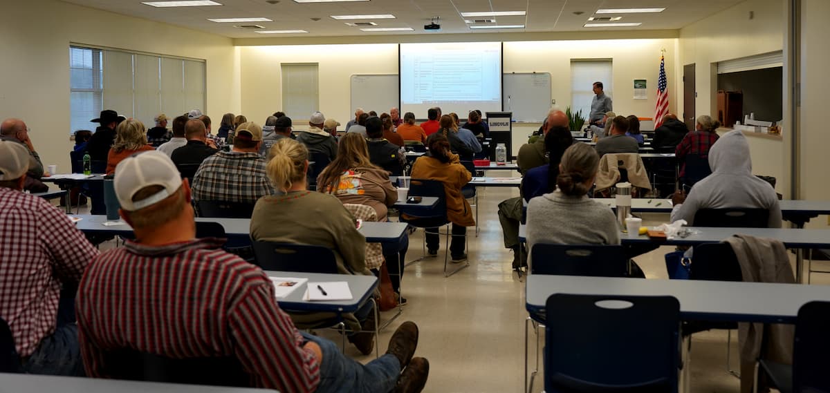 Farmers and producers from across Missouri gather for the Small Ruminant Practical Course at Lincoln University’s George Washington Carver Farm.