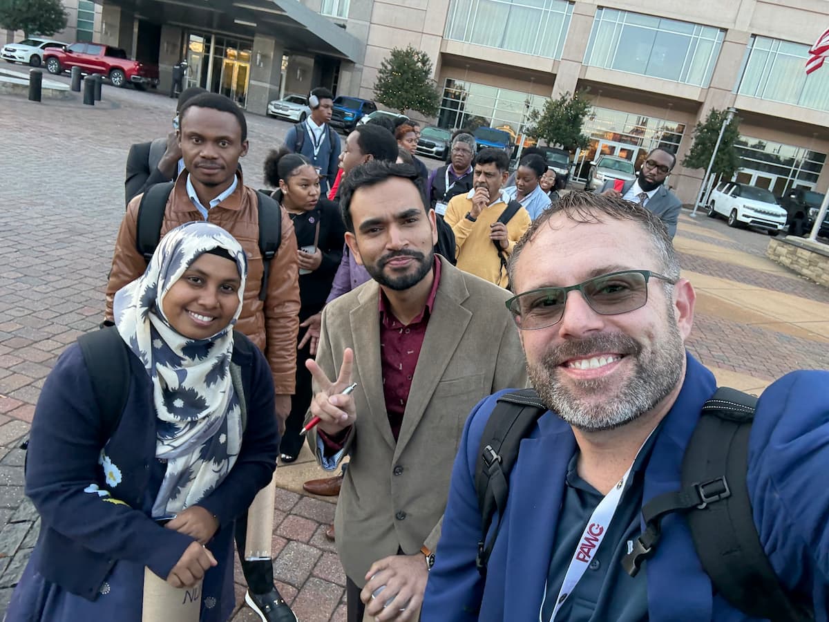 A group of people posing for a photo.