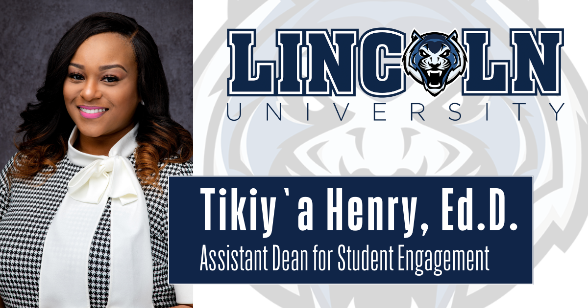 Headshot image of Tikiy`a Henry with text stating, "Assistant Dean of Student Engagement."