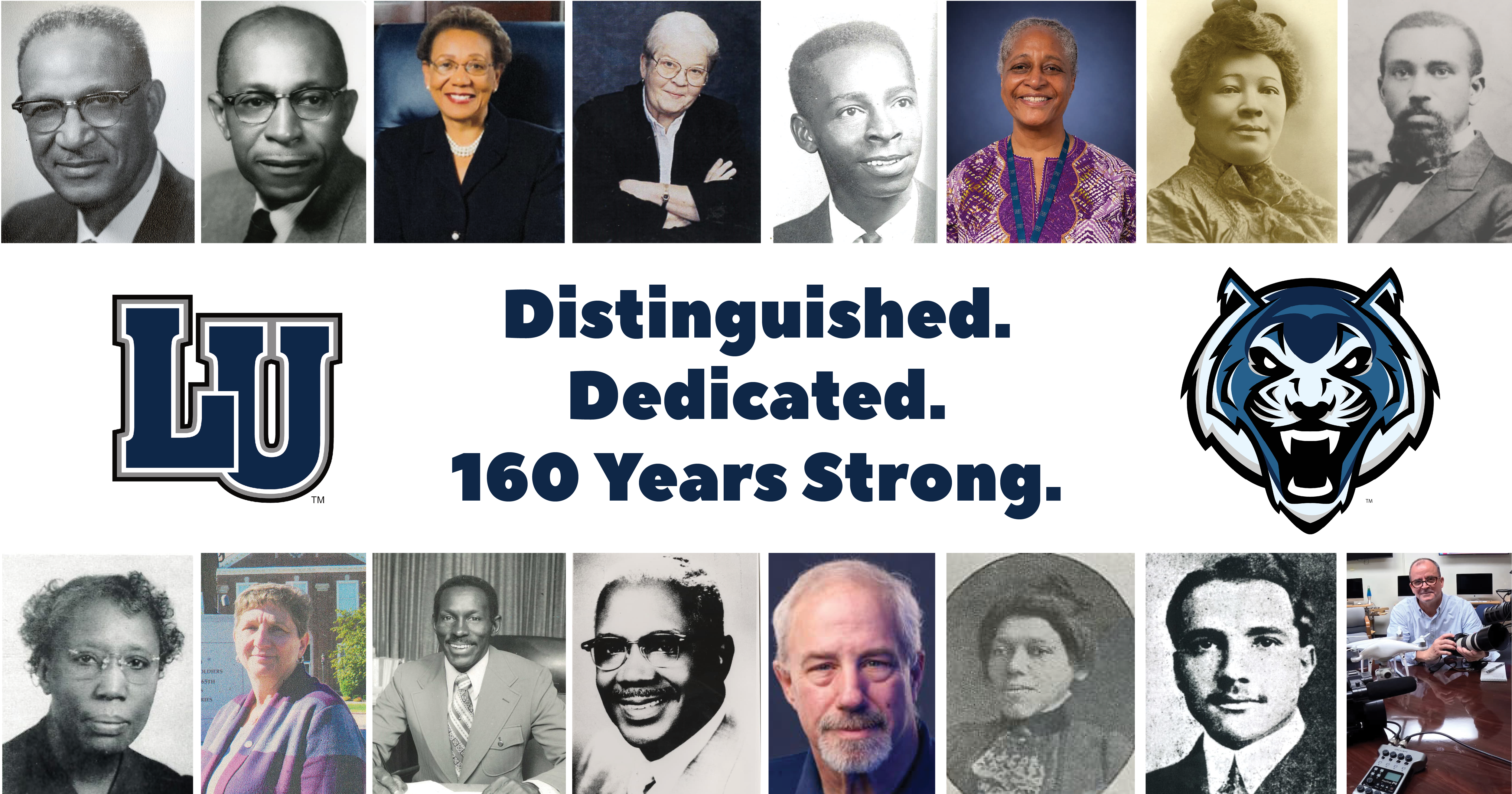 Graphic of Lincoln University of Missouri distinguished faculty and staff with headshots.