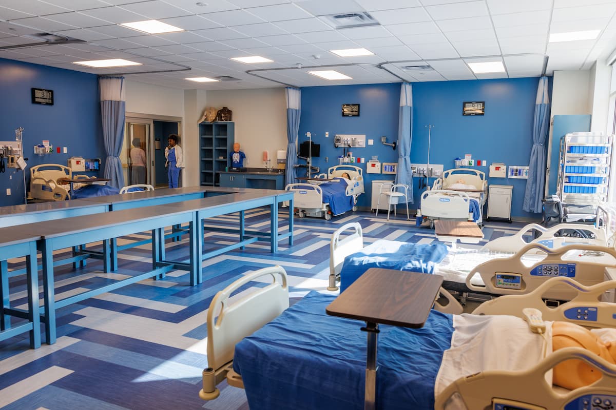 The new nursing simulation laboratory inside Lincoln University of Missouri's Health and Security Sciences Institute provides students with a realistic clinical environment to develop hands-on skills and prepare for patient care.