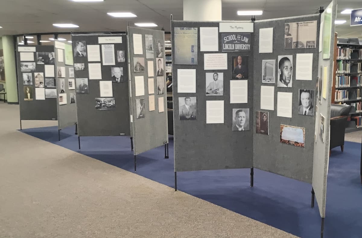 Lloyd Gaines exhibit honoring the Lincoln University alumnus and civil rights pioneer.