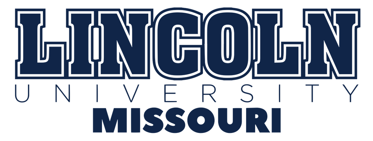Lincoln University of Missouri written in blue text against a white background.